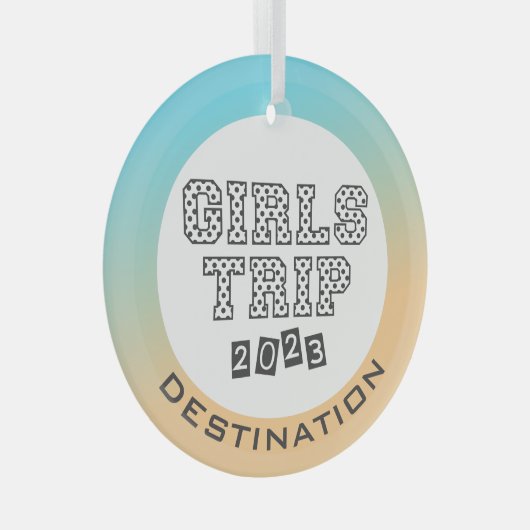 Meisjesreis 2023 Vakantie Tropische Gradiënt Aange Glas Ornament (Voorkant Rechts)