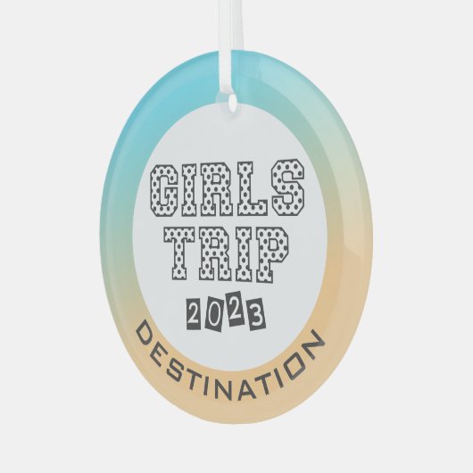 Meisjesreis 2023 Vakantie Tropische Gradiënt Aange Glas Ornament (Voorkant links)