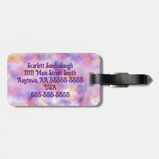 Meisjesreis, Boho, gepersonaliseerd bagagelabel (Achterkant horizontaal)