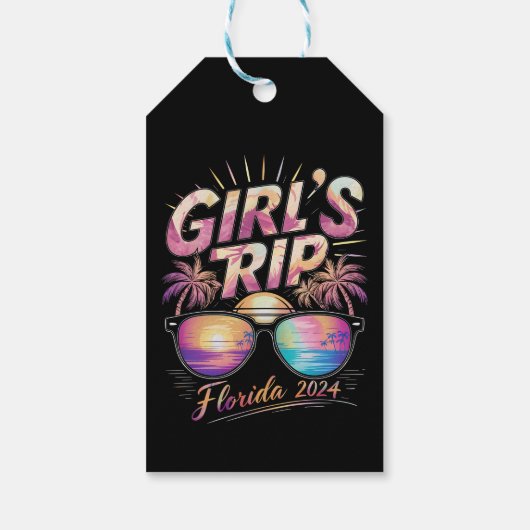Meisjesreis Florida 2024 Zomerstrandweekend Cadeaulabel (Achterkant)