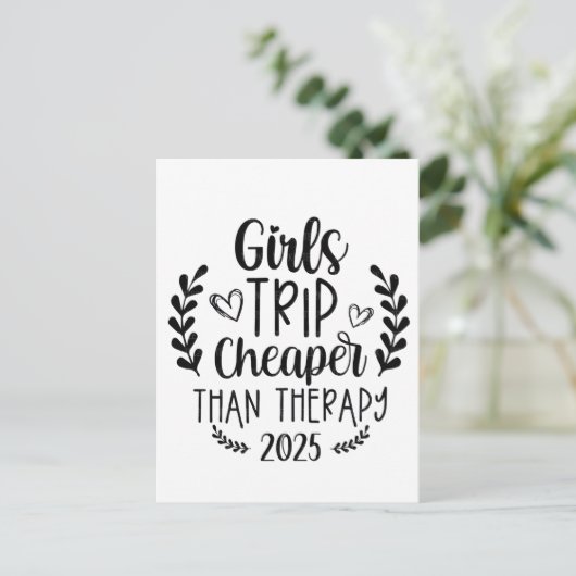 Meisjesreis goedkoper dan therapie 2025 feestdagenkaart (Staand voorkant)