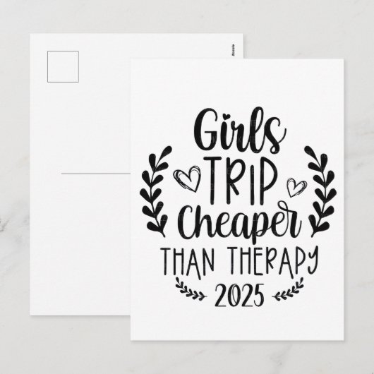 Meisjesreis goedkoper dan therapie 2025 feestdagenkaart (Voorkant / Achterkant)