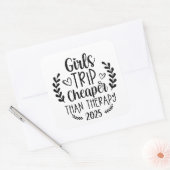 Meisjesreis goedkoper dan therapie 2025 vierkante sticker (Envelop)