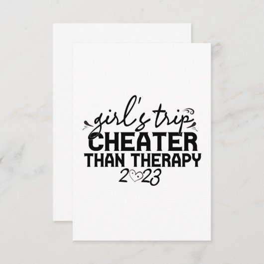 Meisjesreis goedkoper dan therapie Funny Vakantie  Bedankkaart (Voorkant / Achterkant)