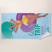 Meisjesreis, Jaar, Naam, Zwarte Vrouw in Pool Strandlaken (Voorkant)