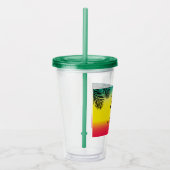 Meisjesreis, kroonjaar en naam groen geel rood acryl drinkbeker (Rechts)