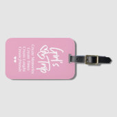 Meisjesreis Maak Herinneringen Roze Bagagelabel (Voorkant (horizontaal))
