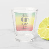 Meisjesreis met kroonjaar en naam groen geel rood shot glas (Achterkant)