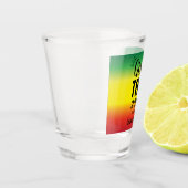 Meisjesreis met kroonjaar en naam groen geel rood shot glas (Links)