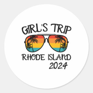 Meisjesreis Rhode Island Zomer Vakantie Matching Ronde Sticker