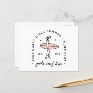 Meisjesreis surfclub zomer oostkust esthetiek briefkaart