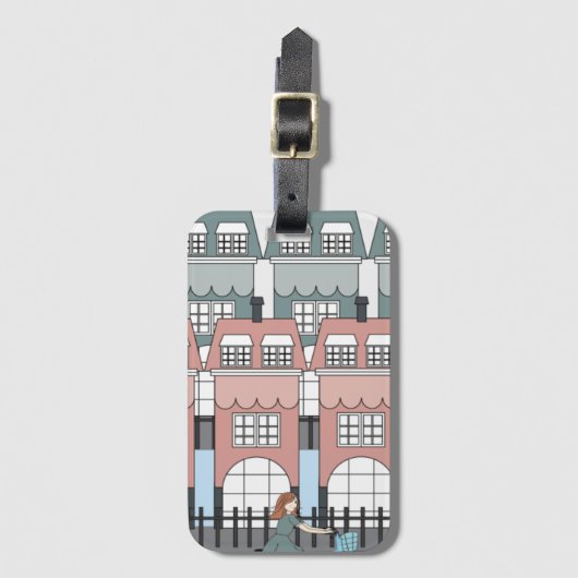 Meisjesrennen uit het verleden van Amsterdam Tall  Bagagelabel (Voorkant (verticaal))