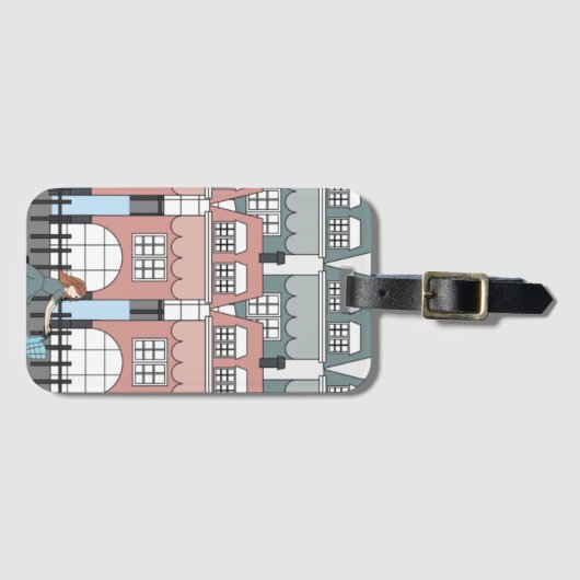 Meisjesrennen uit het verleden van Amsterdam Tall  Bagagelabel (Voorkant (horizontaal))