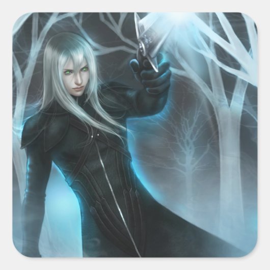 meisjesrestant vierkante sticker (Voorkant)