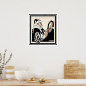 Meisjesrijdende auto - Art Deco afdrukken 20 x 22 Poster (Keuken)