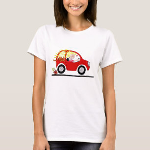 Meisjesrijdende Cartoon T-shirt