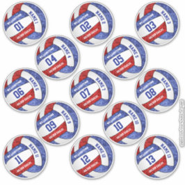 meisjesrode volleybalspeler noemt aangepaste namen sticker