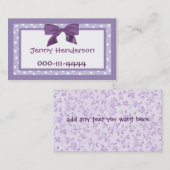 meisjesroepkaart contactkaartje (Voorkant / Achterkant)