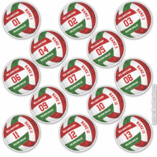 meisjesroodgroene volleybalspelernamen 13 sticker