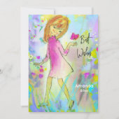  meisjesroze Kerstmis nieuwjaarsgroet Feestdagenkaart (Voorkant)