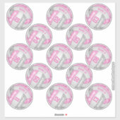 meisjesroze volleybalspelernamen 13 sticker (Vel)