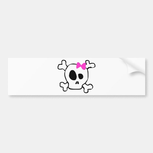 Meisjesschedel Bumpersticker (Voorkant)