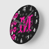 Meisjesschedel EMO Punk Monogram Initiaal wandklok (Hoek)