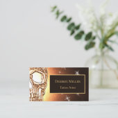 Meisjesschedelgothic Gold Glitter Metallic Visitekaartje (Staand voorkant)