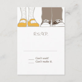 Meisjesschoenen en geïllustreerd Sneakers huwelijk RSVP Kaartje