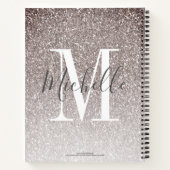 MeisjesScript Glitter Sparkles Monogram Notitieboek (Achterkant)