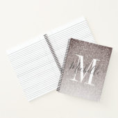MeisjesScript Glitter Sparkles Monogram Notitieboek (Binnen)