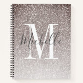 MeisjesScript Glitter Sparkles Monogram Notitieboek (Voorkant)