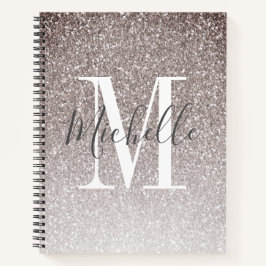 MeisjesScript Glitter Sparkles Monogram Notitieboek