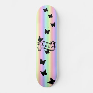 Meisjesskateboard Love on Rainbow with Butterfly Persoonlijk Skateboard