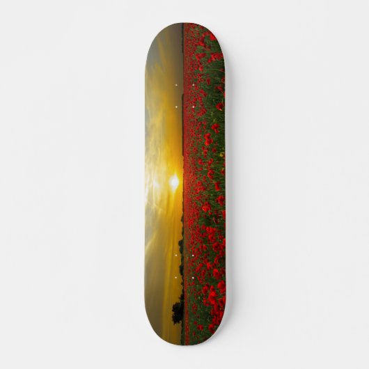 Meisjesskateboard Sunset on Poppy Field Persoonlijk Skateboard (Voorkant)