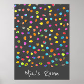 Meisjesslaapkamer Colorful waterverf polka dots Poster (Voorkant)