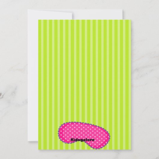 Meisjesslaapzak Slaaepover Birthday Invitation Kaart (Achterkant)