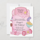 Meisjesslaapzak - uitnodiging (Voorkant)