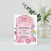 Meisjesslaapzak - uitnodiging (Staand voorkant)