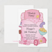 Meisjesslaapzak - uitnodiging (Voorkant / Achterkant)