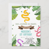 Meisjesslang reptieluitnodiging kaart (Voorkant)