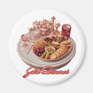 Meisjessnack Cute Snackbord Illustratie Speelsheid Magneet