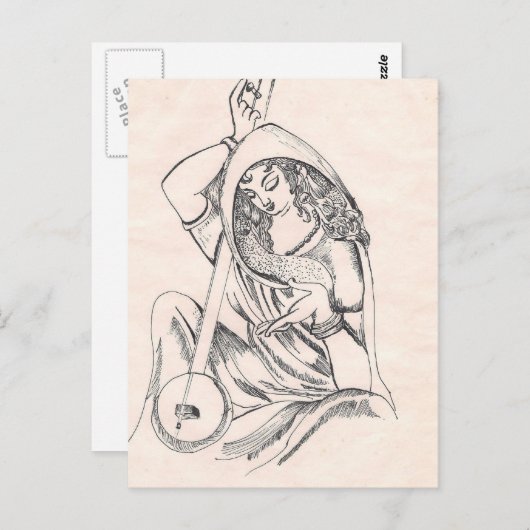 Meisjesspeelster Briefkaart (Voorkant / Achterkant)