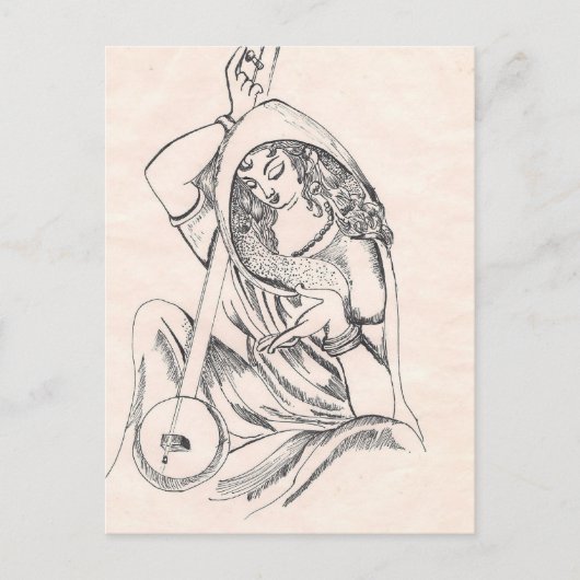 Meisjesspeelster Briefkaart (Voorkant)