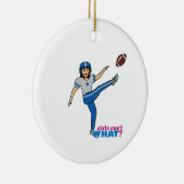 Meisjesspelend Football - Middelgroot Keramisch Ornament (Rechts)