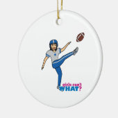 Meisjesspelend Football - Middelgroot Keramisch Ornament (Links)