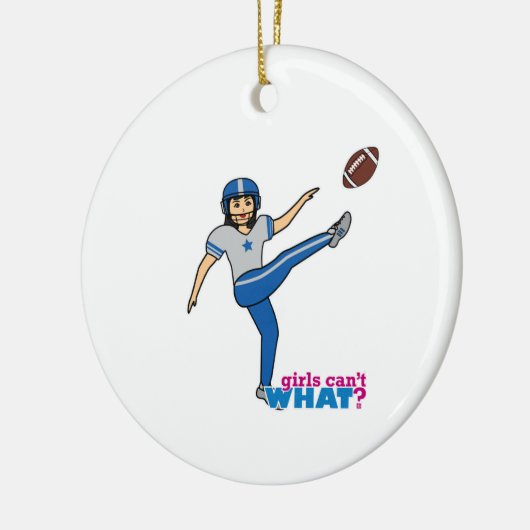 Meisjesspelend Football - Middelgroot Keramisch Ornament (Links)