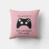 Meisjesspeler 3 heeft de game Video Game ingevoerd Kussen (Achterkant)