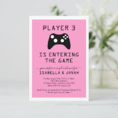 Meisjesspeler 3 Video Game Baby / Couple's Shower Kaart (Staand voorkant)