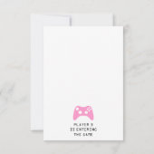 Meisjesspeler 3 Video Game Baby / Couple's Shower Kaart (Achterkant)